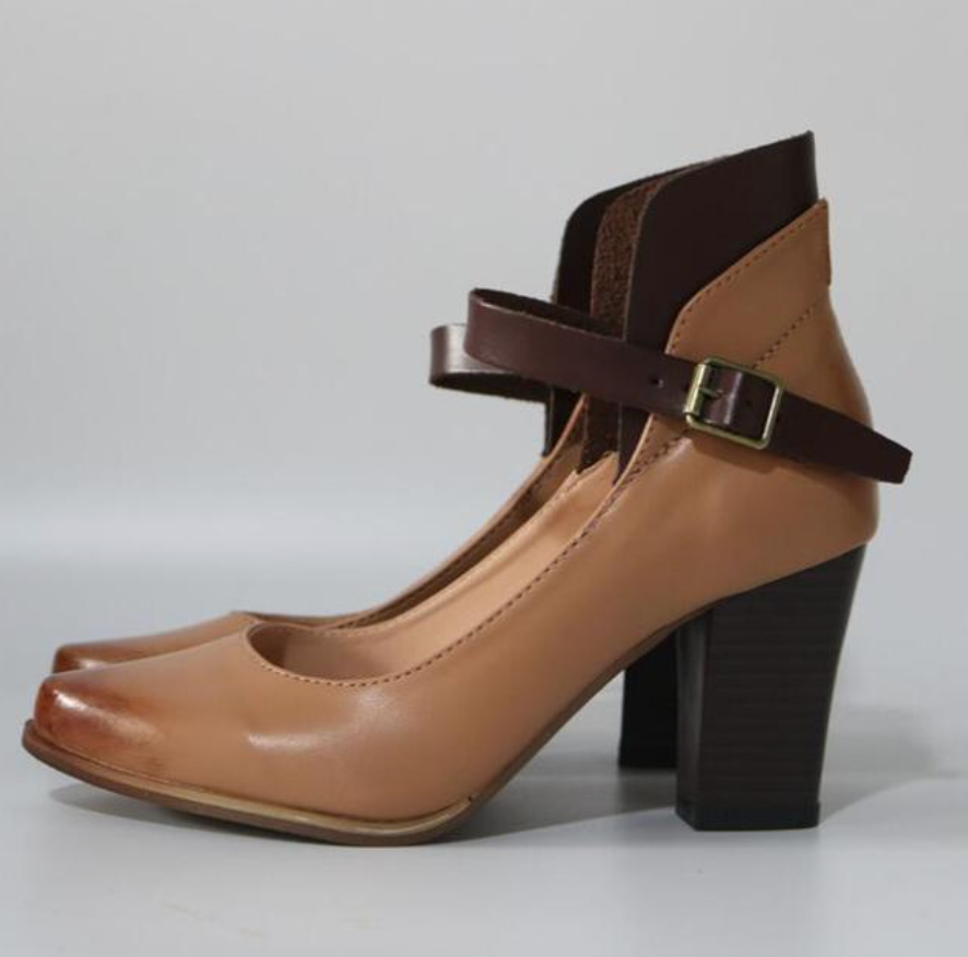 Chaussures Élégantes à Talons Hauts avec Bouton à la Cheville