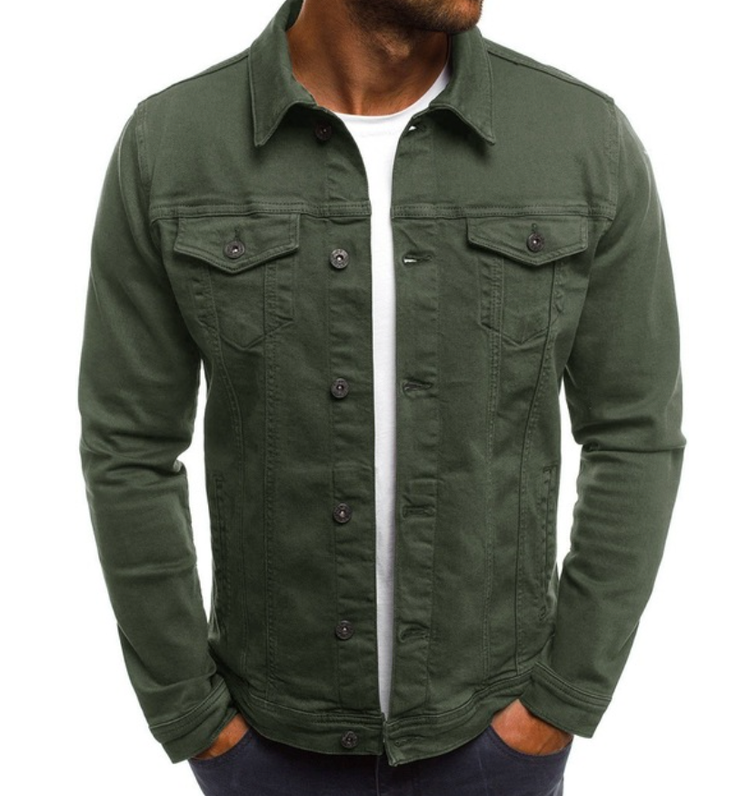Veste en cuir boutonnée élégante pour homme