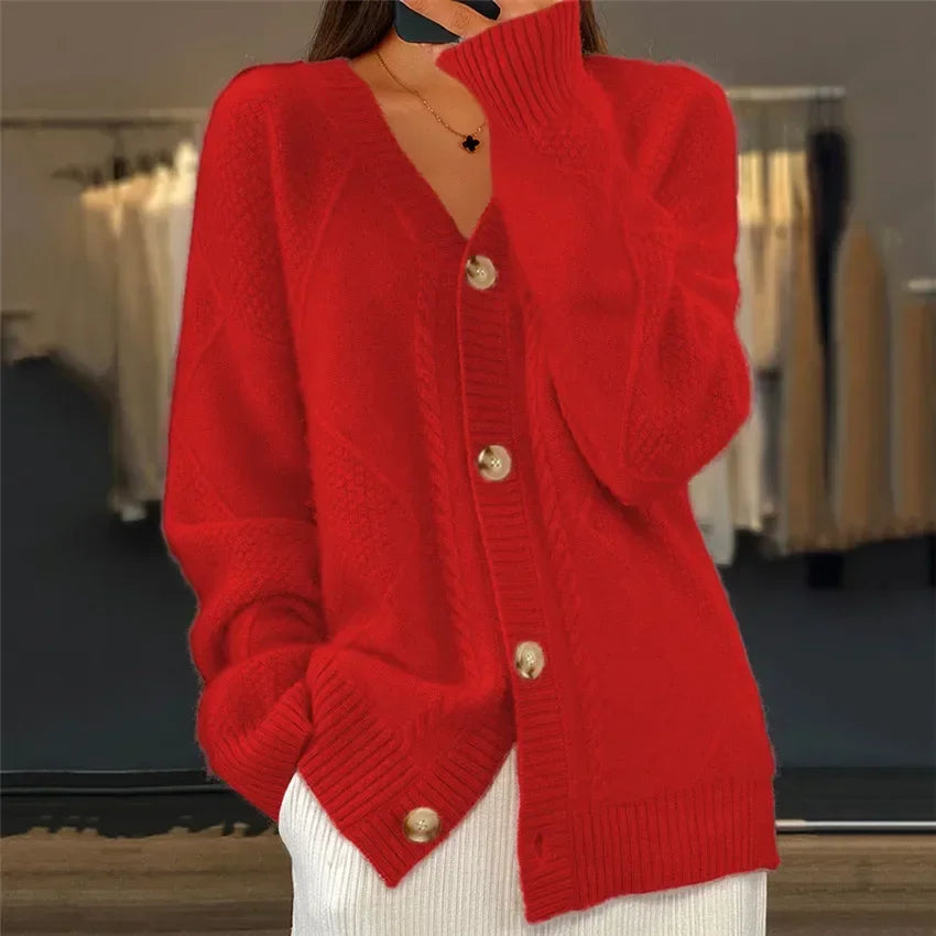 Cardigan Long Femme Hiver Doux