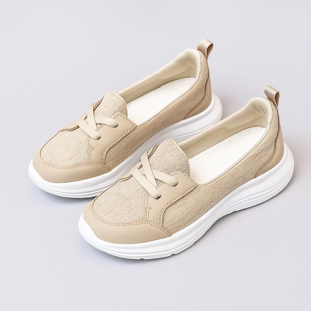 Baskets Femmes Beige à Lacets - LuxeStyle