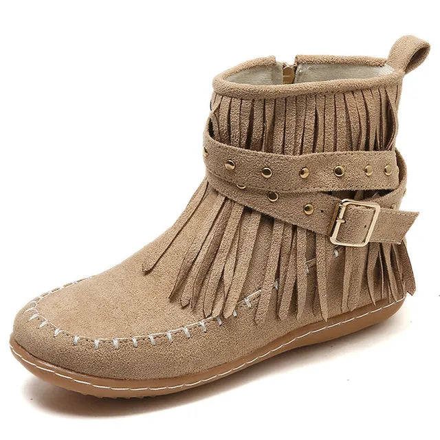 Bottines Chic à Franges pour Femmes