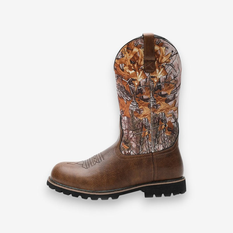 Bottes Cuir Classiques à Talon Bas