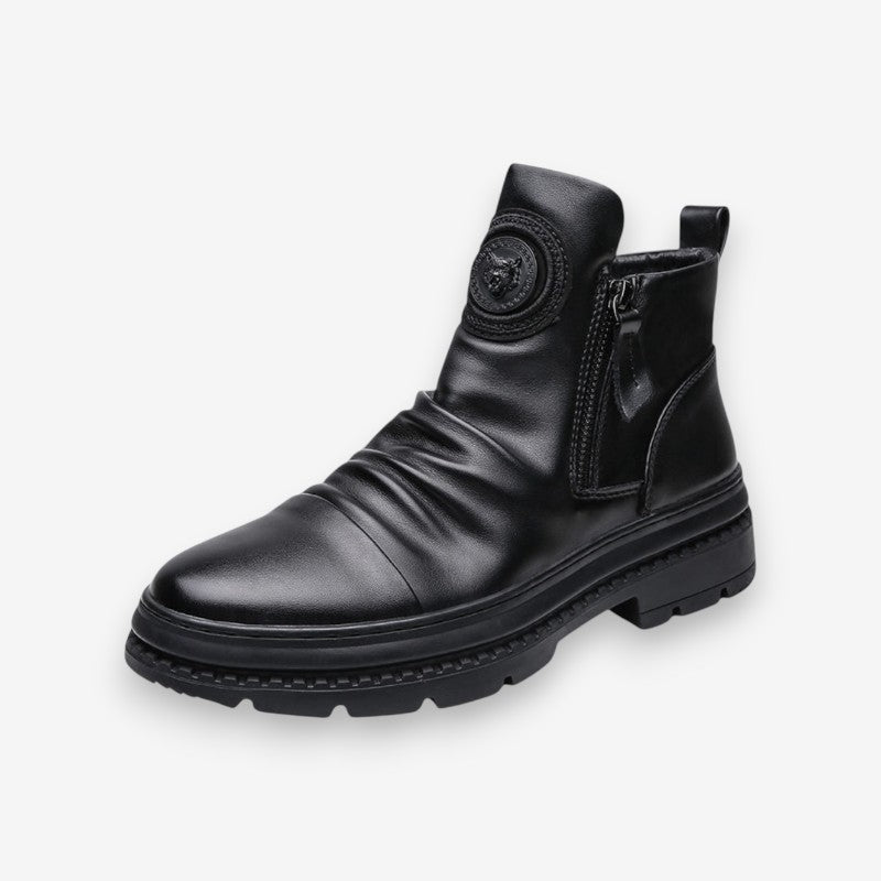 Bottes Cuir Classiques à Fermeture Éclair - LuxeStyle