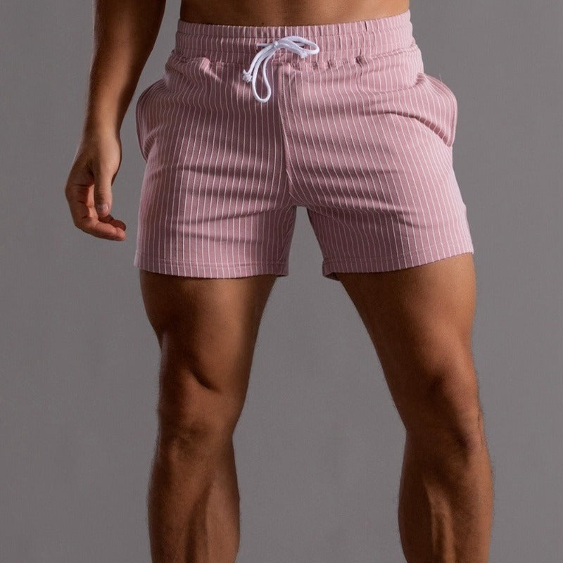 Maillot de Bain Rayé Chocolat pour Homme Élastique