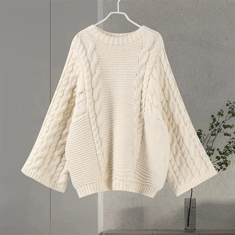 Pull Femme Col Rond Élégant Tricoté