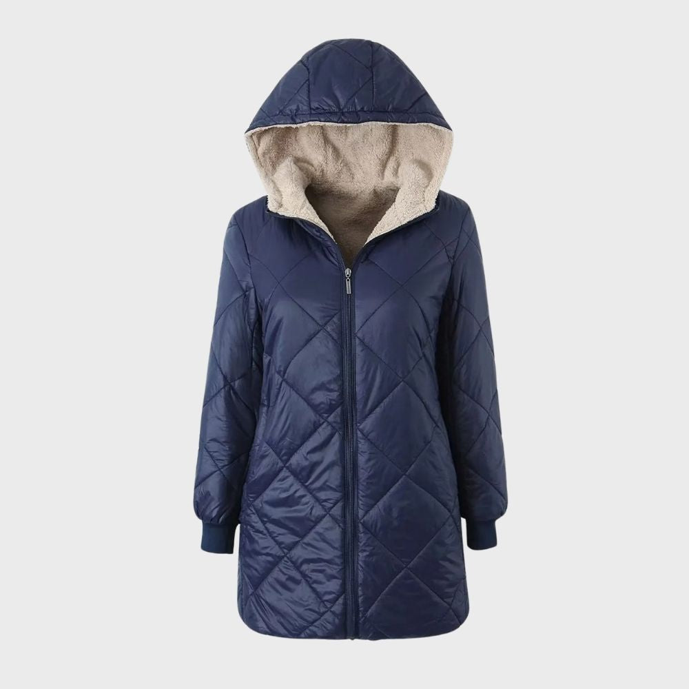 Veste Hiver Chic à Capuche Longues Manches