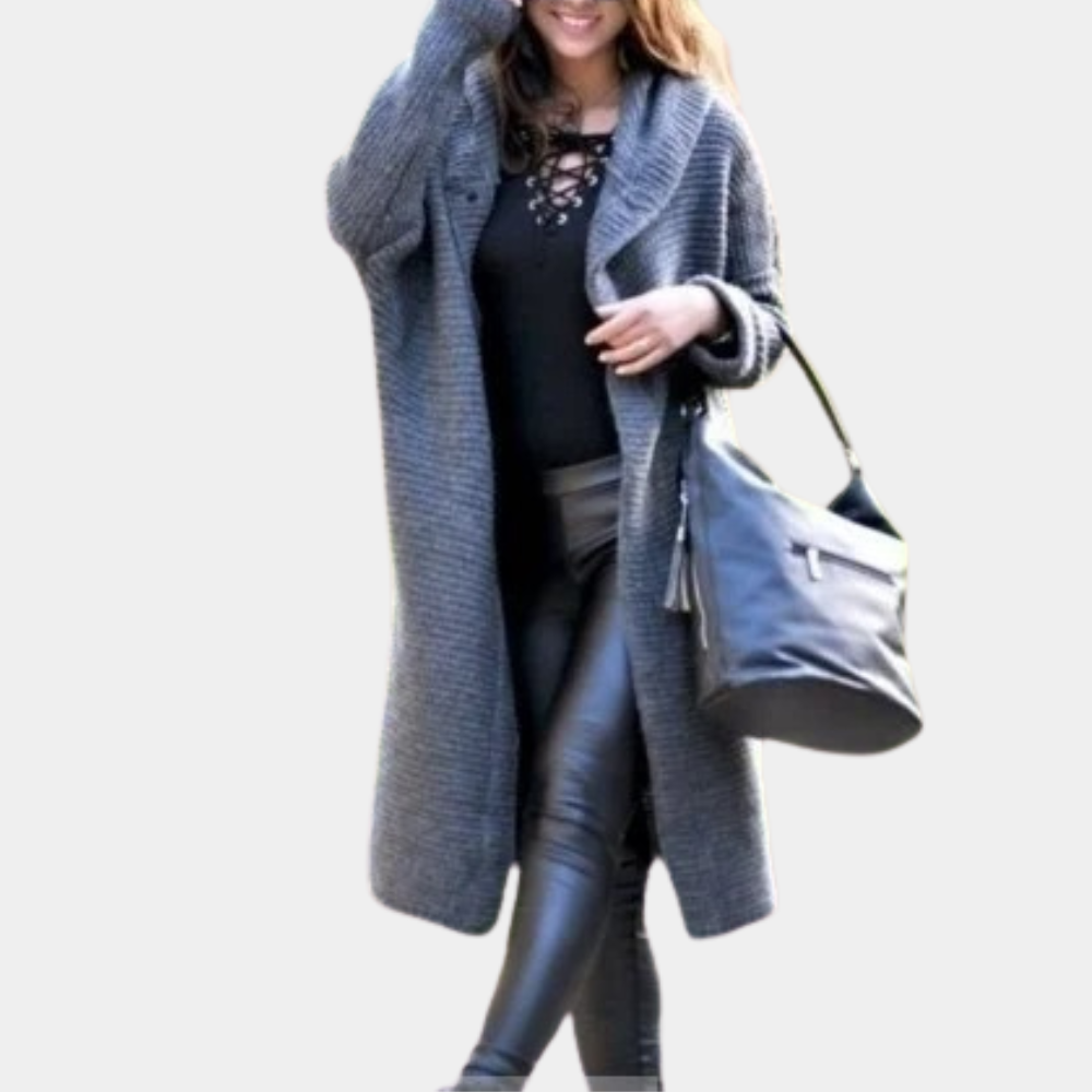 Gilet Élégant à Capuche Zippé Pour Femme Hiver