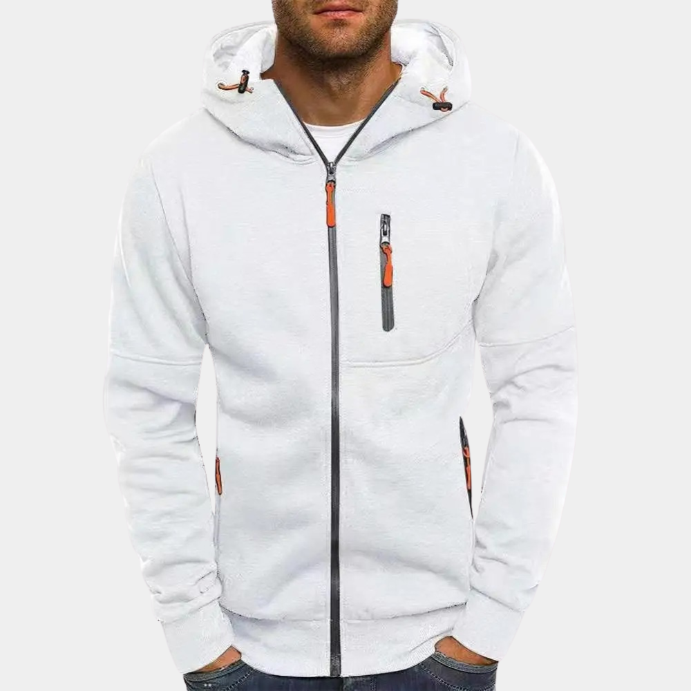 Blouson homme noir zippé casual