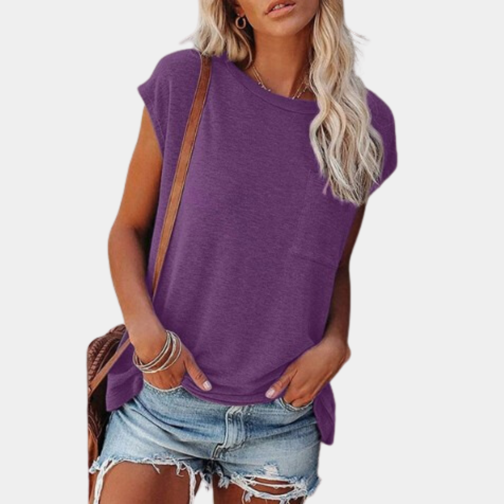 Tee-Shirt Détendu Col Rond Relaxe