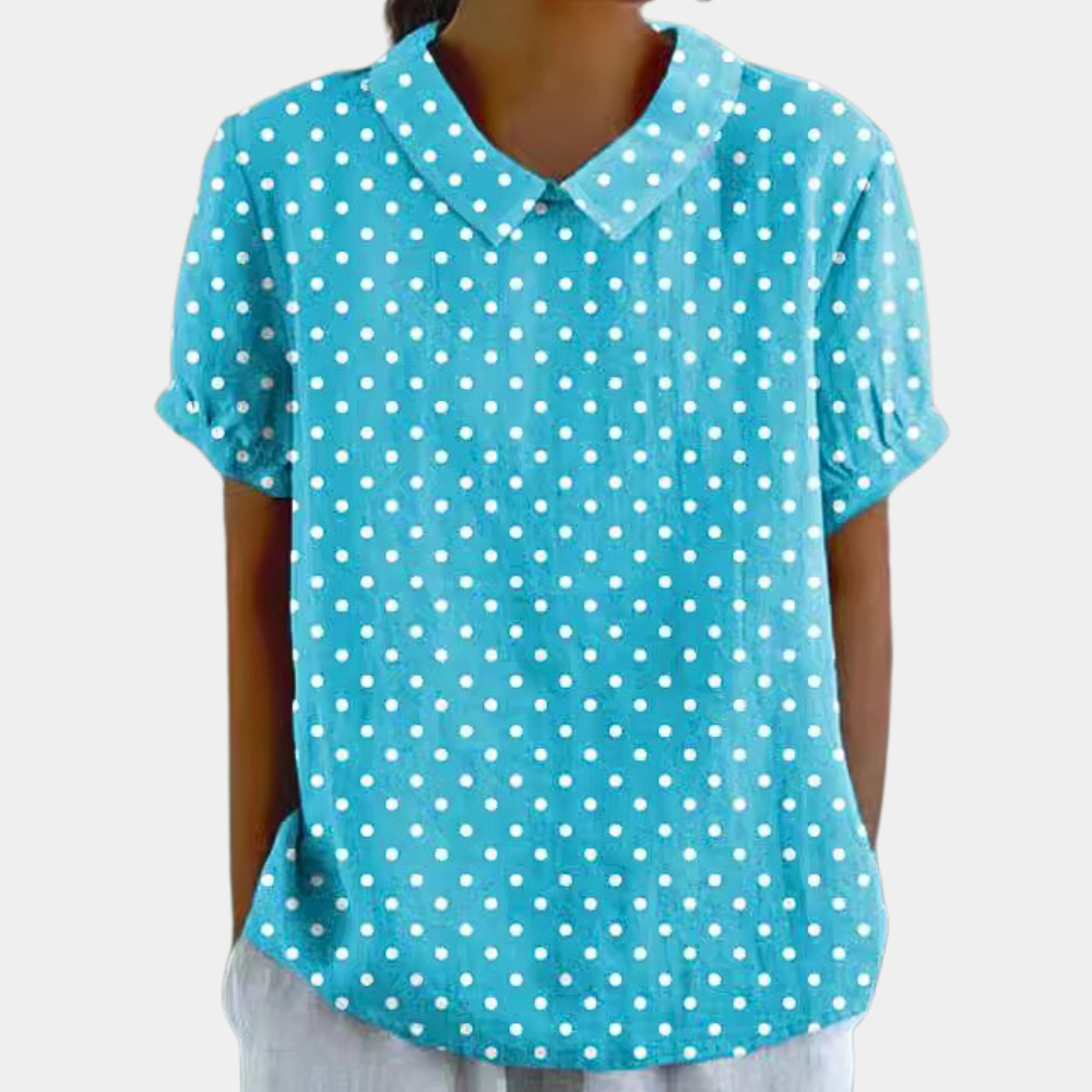 Blouse Été Femelle - Haut Détendu à Manches Courtes avec Imprimé Floral