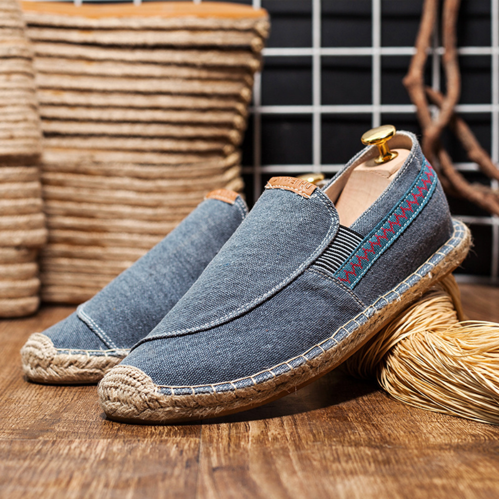 Gustl - Mocassins Vintage en Toile pour Hommes