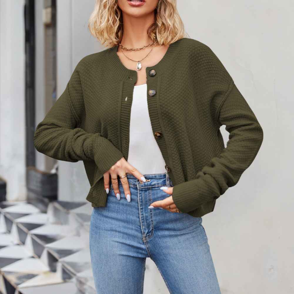 Amaryllis - Élégant Cardigan Tricoté pour Femmes