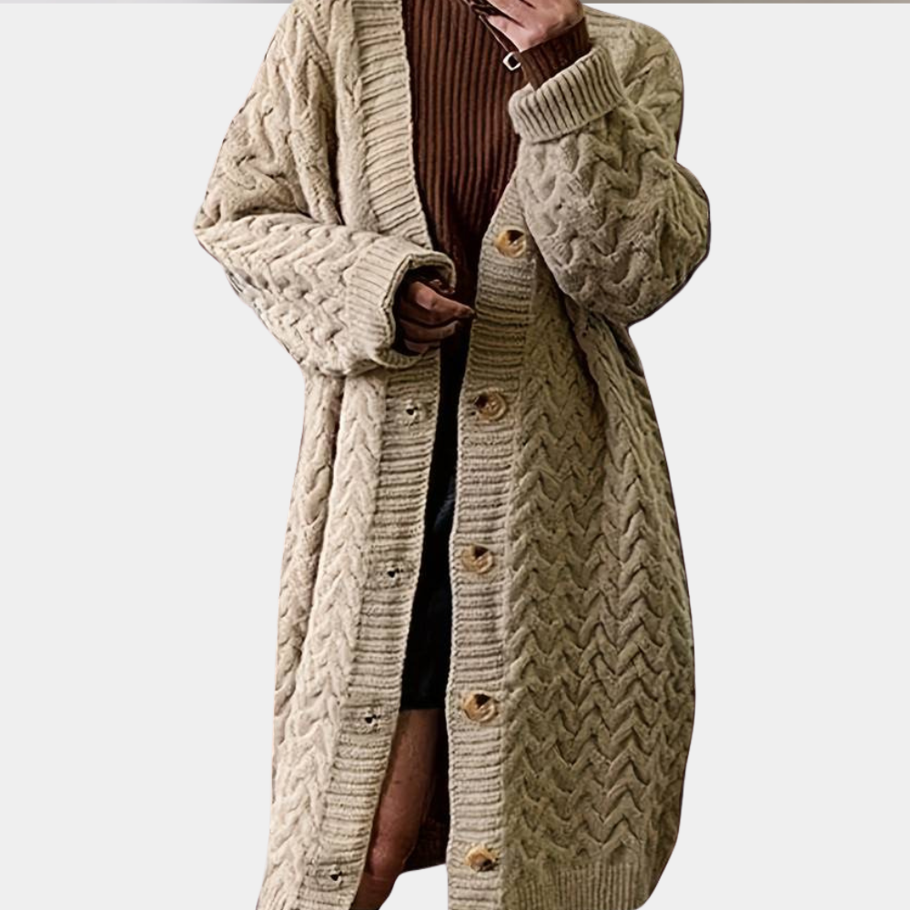Kendra - Gilet Long et Confortable en Maille Douce pour Femmes
