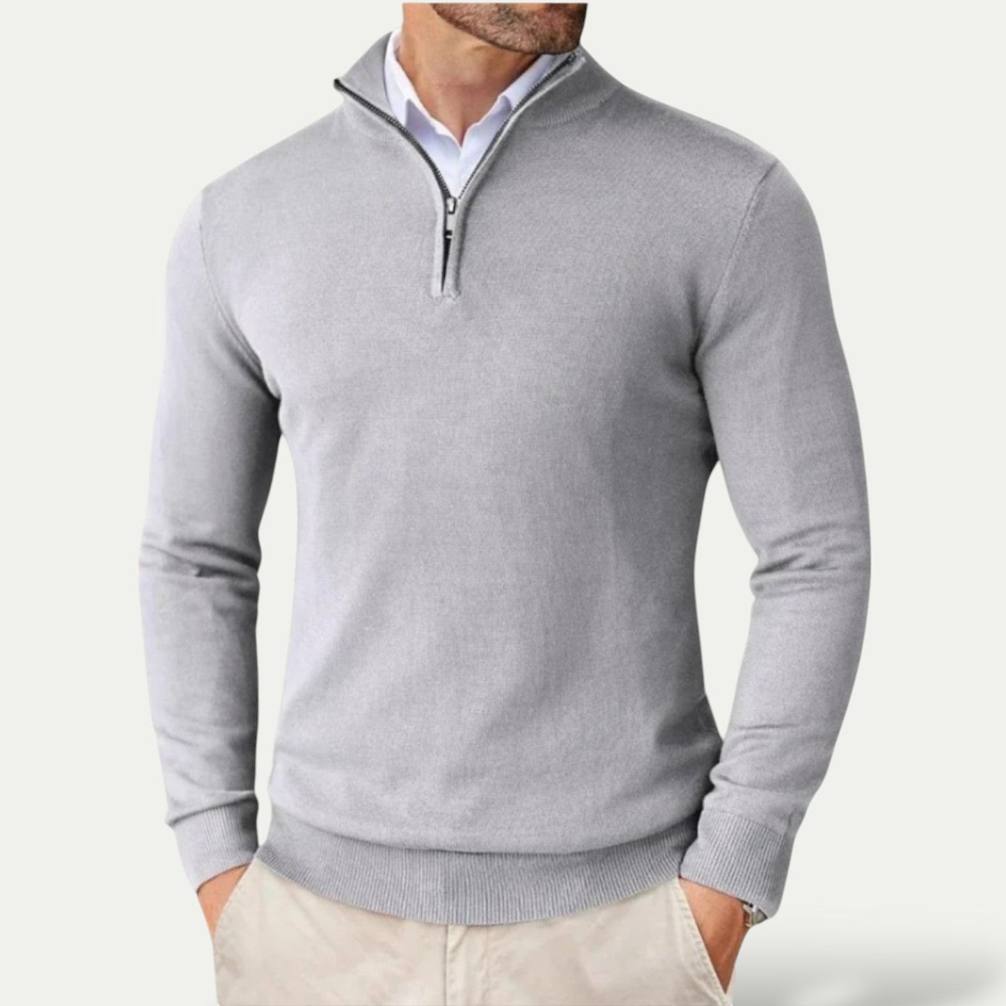 Pull Homme Décontracté avec Fermeture Éclair
