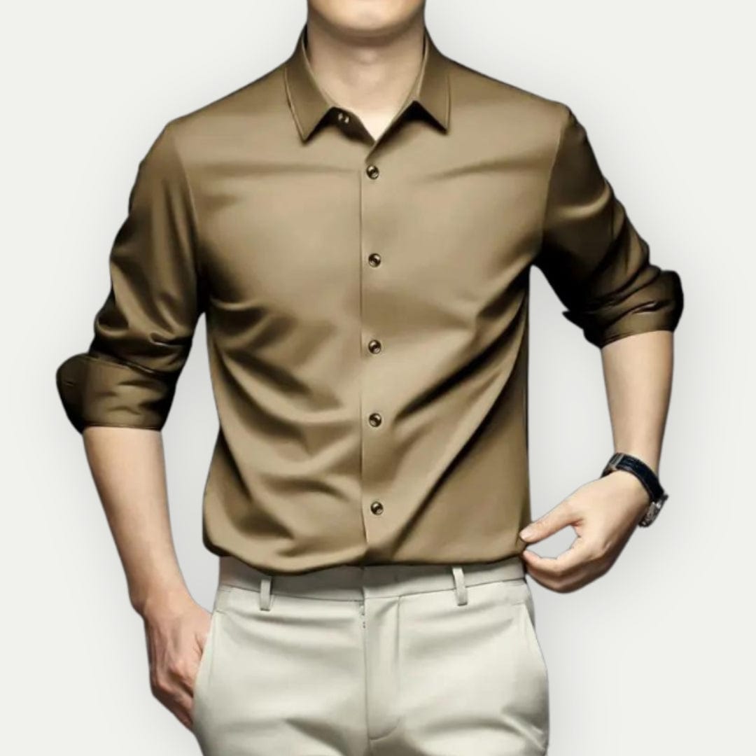 Chemise Homme Élégante Manches Longues Taille Slim