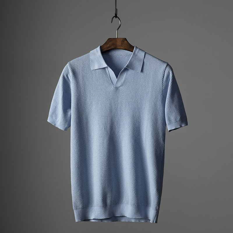 Polo Homme Manches Courtes Col Replié Imprimé Été