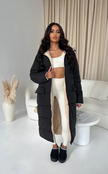Manteau Femme Hiver Réversible Élégant Uni et Imprimé