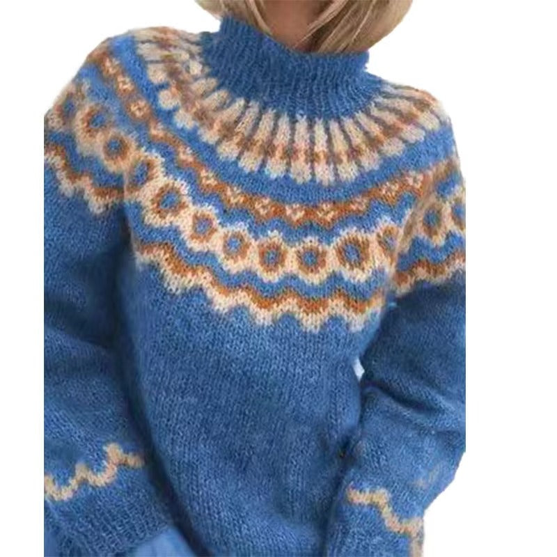 Pull Femme Col Montant Hiver Chaud