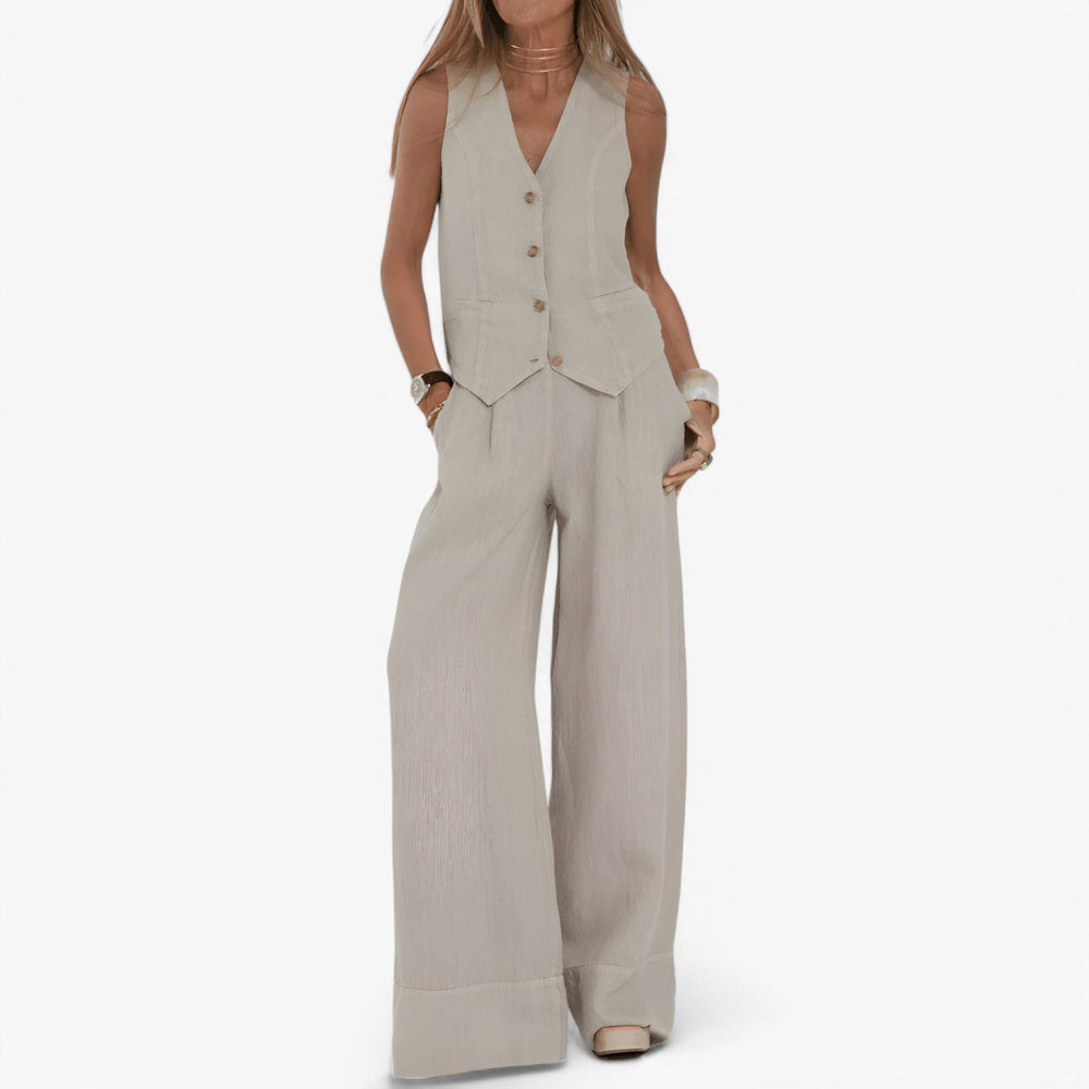 Ensemble Gilet Décontracté Polyvalent pour Femme