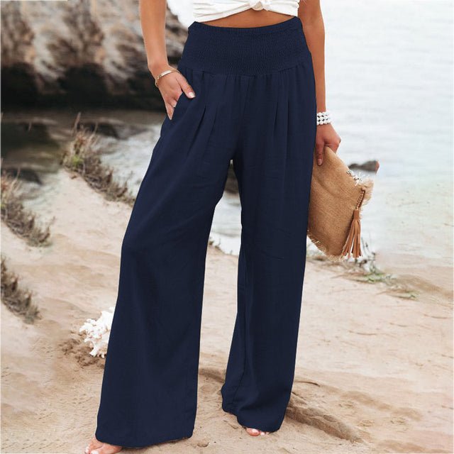 Pantalon femme confort large côte d'azur gris foncé