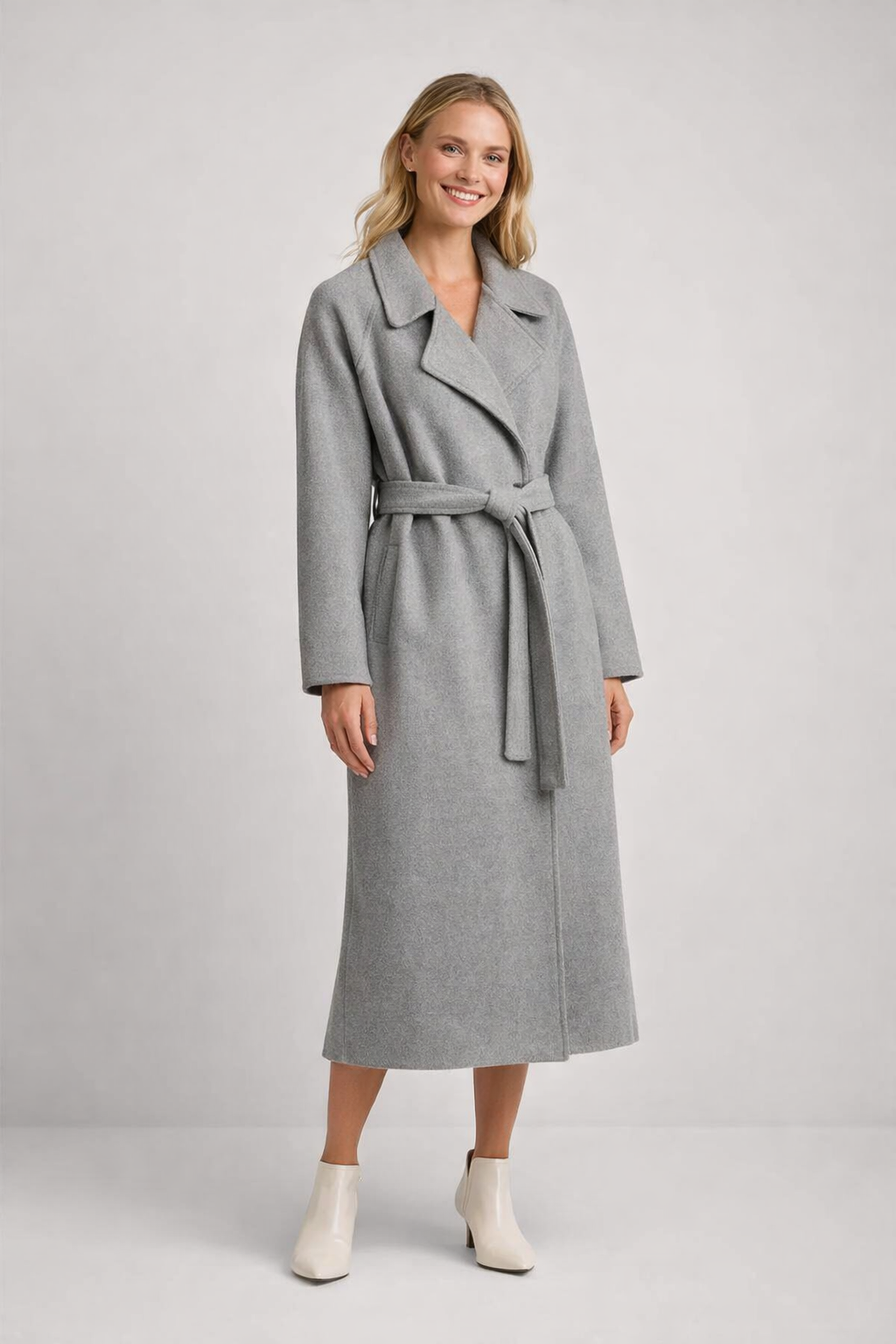 Manteau Femme Chic Élégant - Laine Mélangeée Col Classique