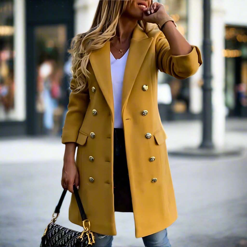 Manteau femme tendance avec fermeture boutons chic