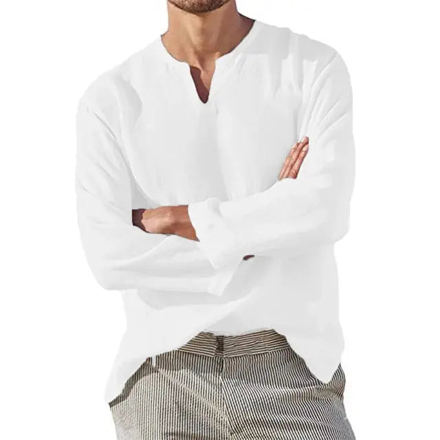 Chemise Classique Homme Blanc à Manches Longues