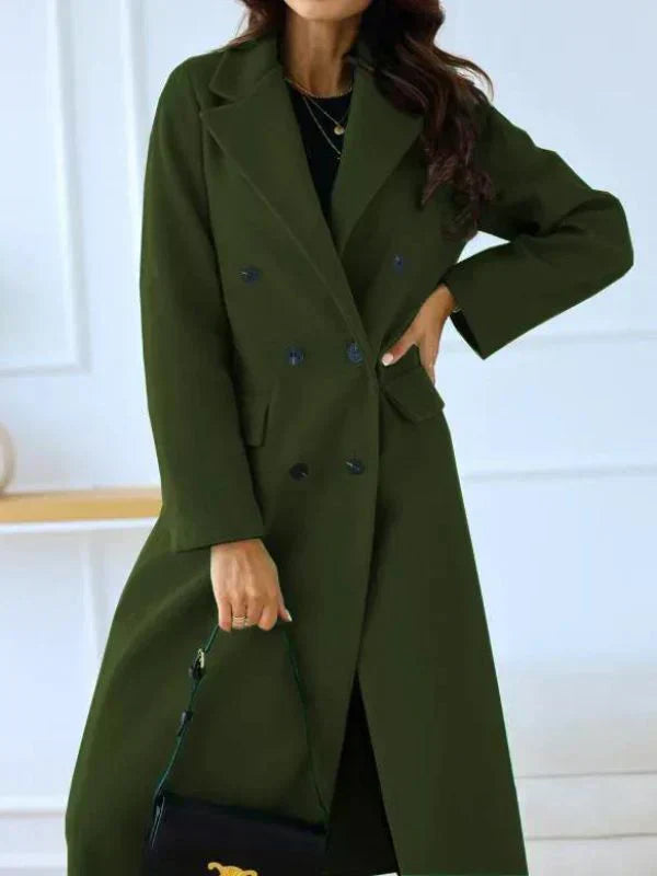 Manteau Femme Élégant Long Manches Complètes pour Hiver