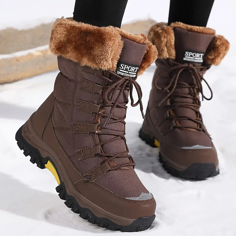 Bottes Hiver Femmes - Chauffantes, Étanches avec Doublure Fourrure Synthétique