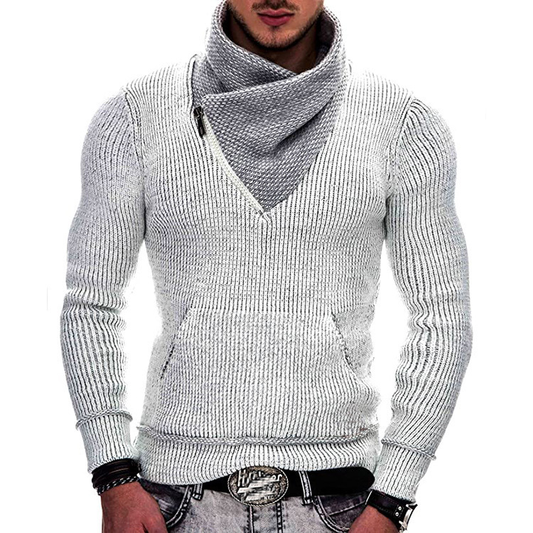 Pull Col Zippé Élégant Pour Homme