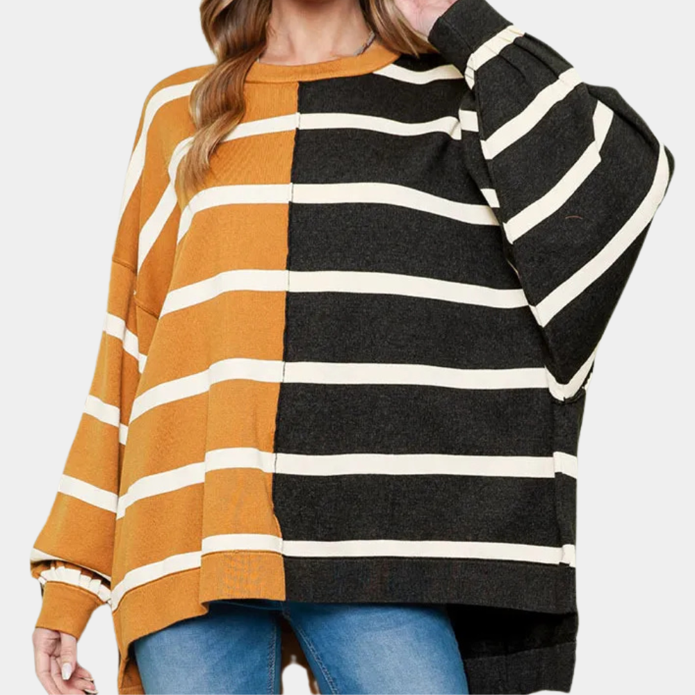 VICTORIA - Pull Ample Rayé pour Femmes