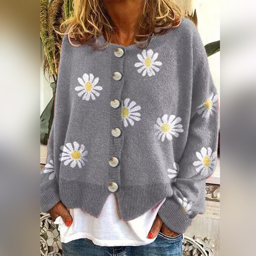 Gilet Femme Fleuri Élégant pour Automne