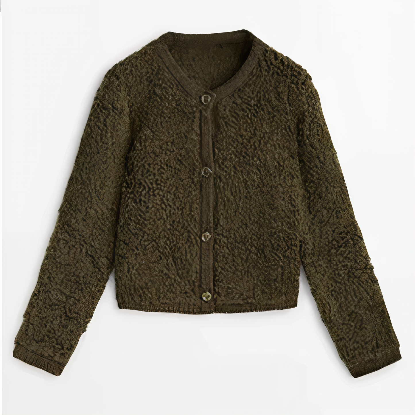 Cardigan Élégant Col Rond avec Poches