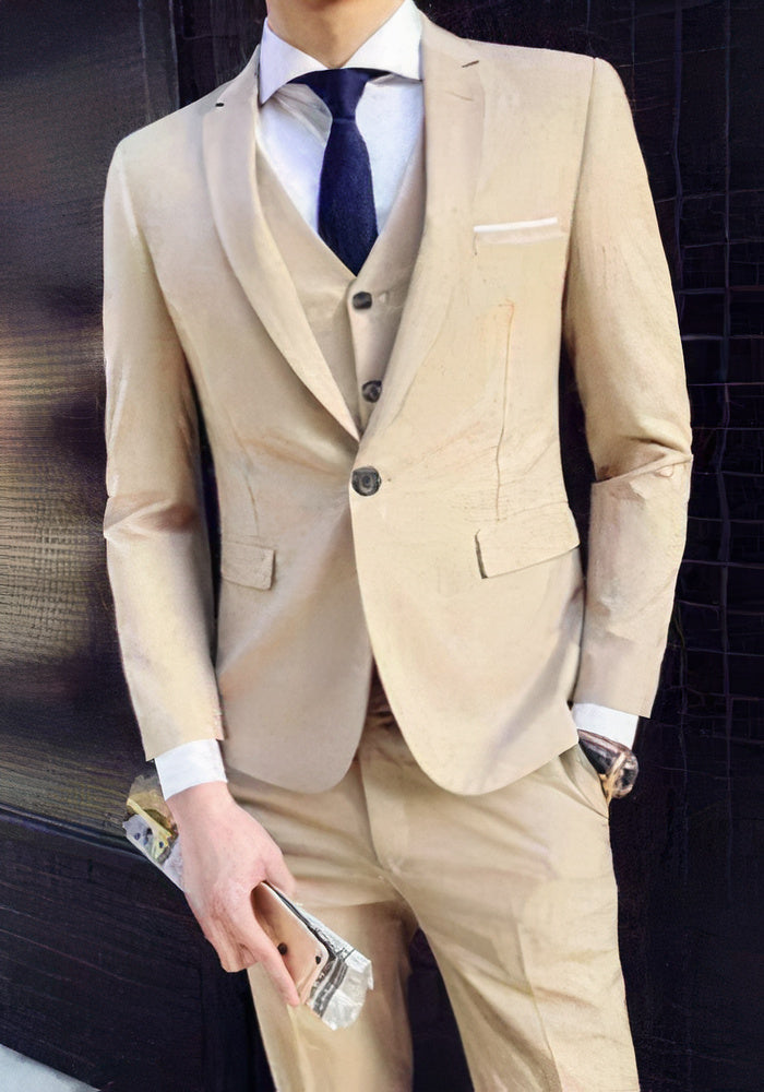 Costume Homme 3 Pièces Élégant pour Mariage et Soirées