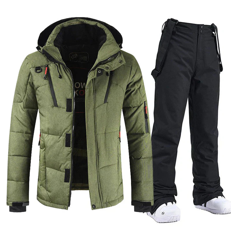 Combinaison Ski Homme Noir Élégant avec Capuche