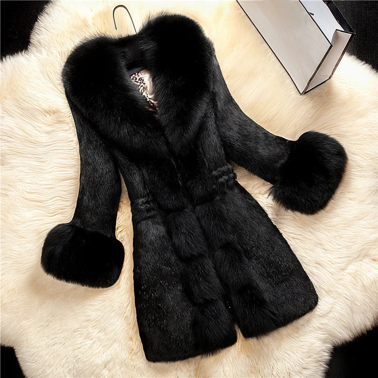 Manteau Élégant Hiver Femme avec Col Raffiné