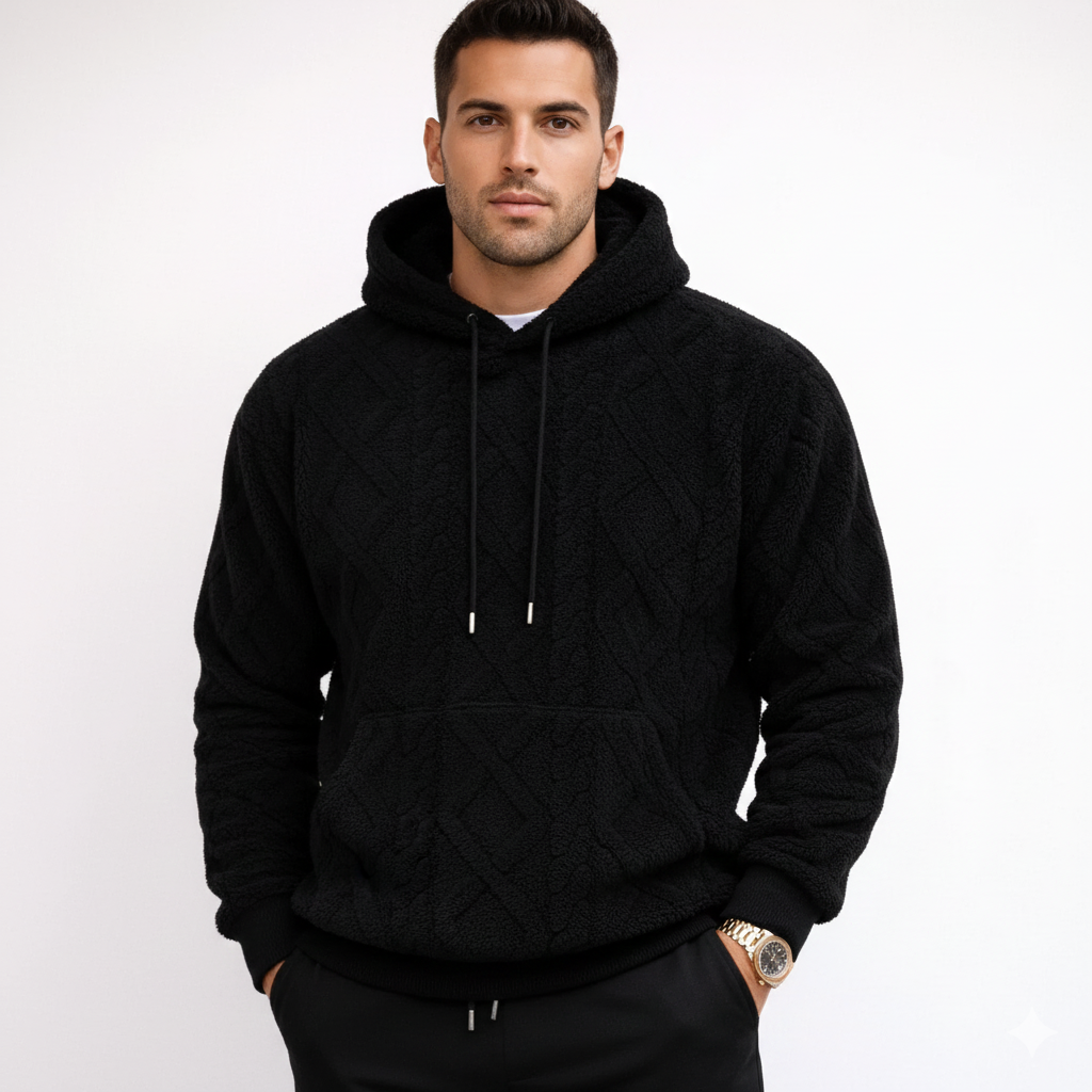 Hoodie Capuche Douillet pour Homme en Fleece - Sweat à Capuche Hiver Élégant