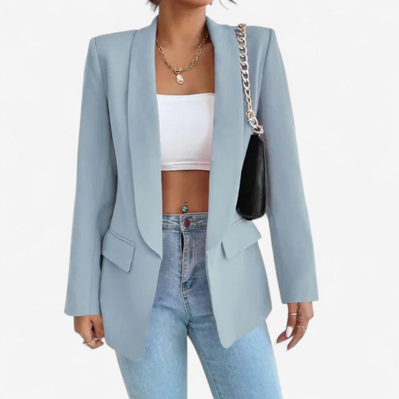 Blazer Féminin Slim avec Manches Longues et Poches