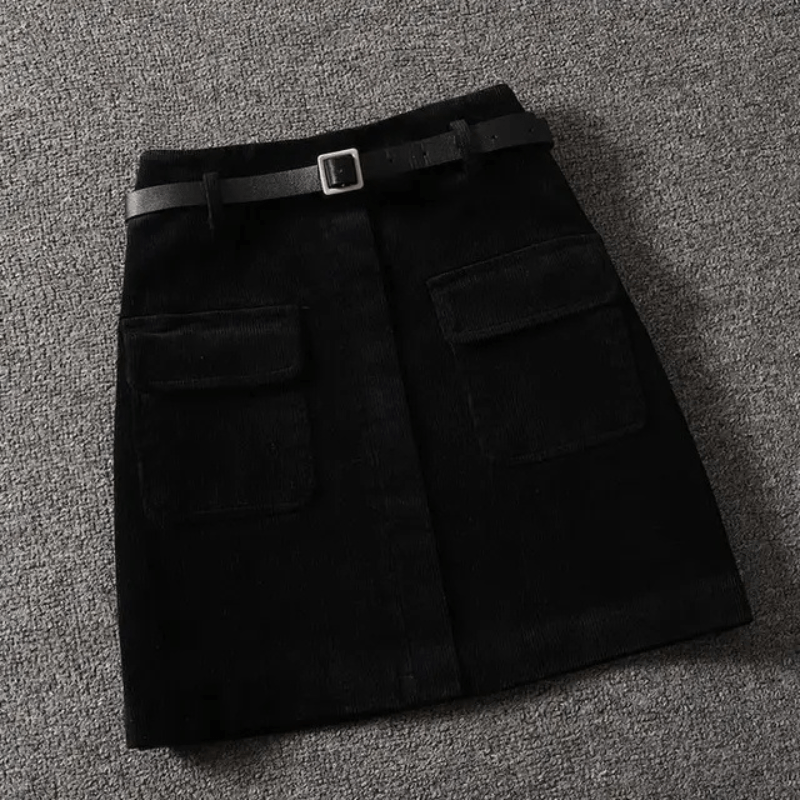 Jupe Femme Courte Velours Doux - Coupe Large & Détails Raffinés