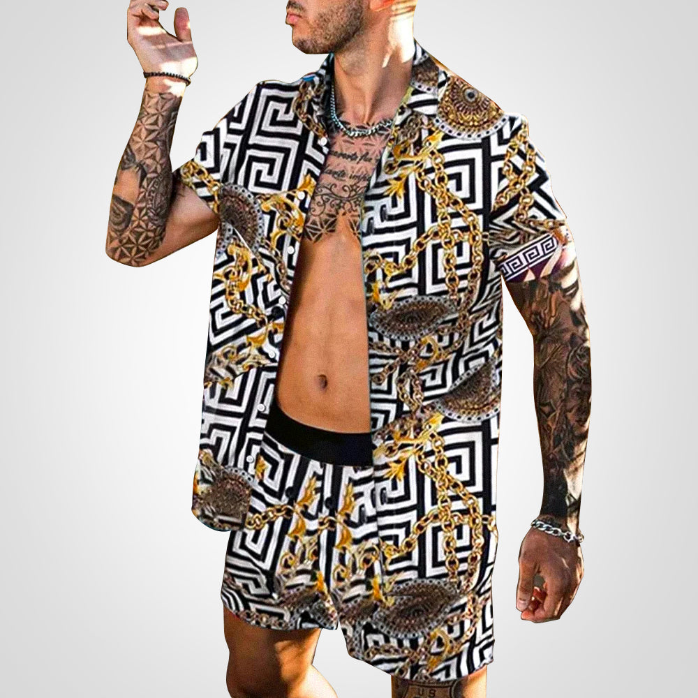 Chemise Detendue Manches Courtes et Short Large