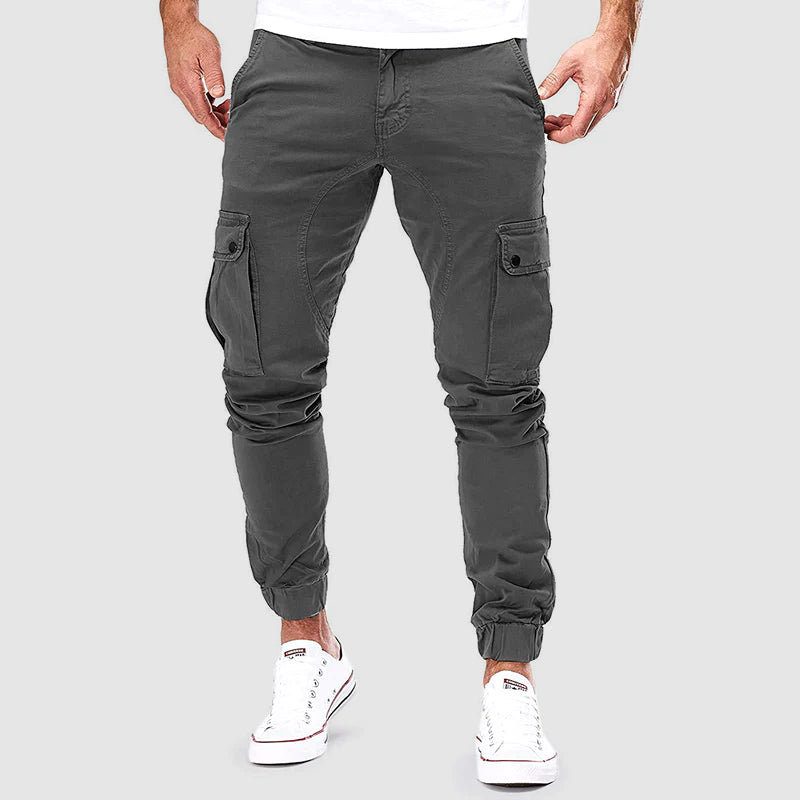 Pantalon Cargo Homme Slim Léger Multi-Poches