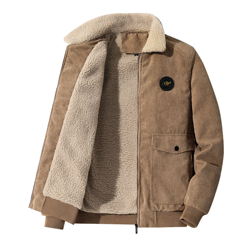 Veste en velours doux pour homme | Hiver chaud