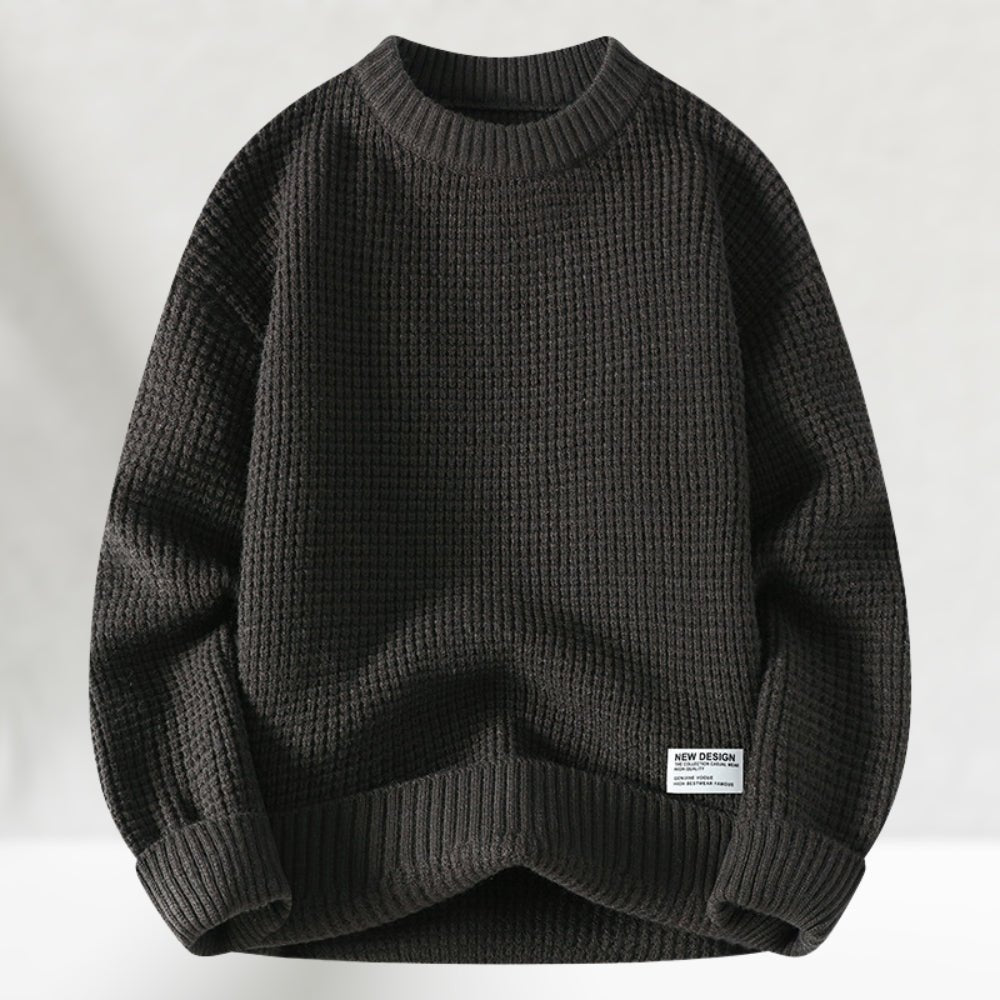 Pull Homme Col Rond Texturé Décontracté