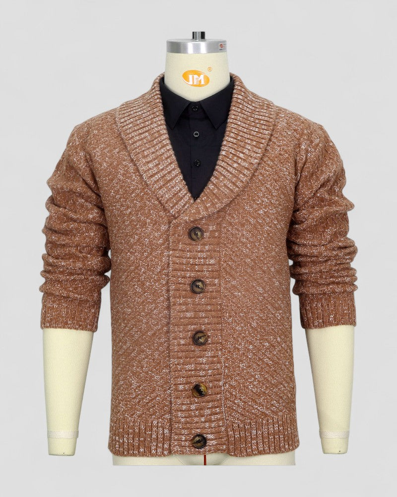 Gilet cardigan à col châle en grosse maille pour homme