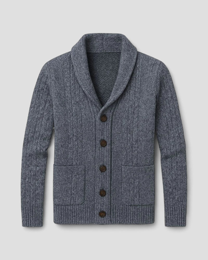 Gilet cardigan en cachemire à torsades pour homme