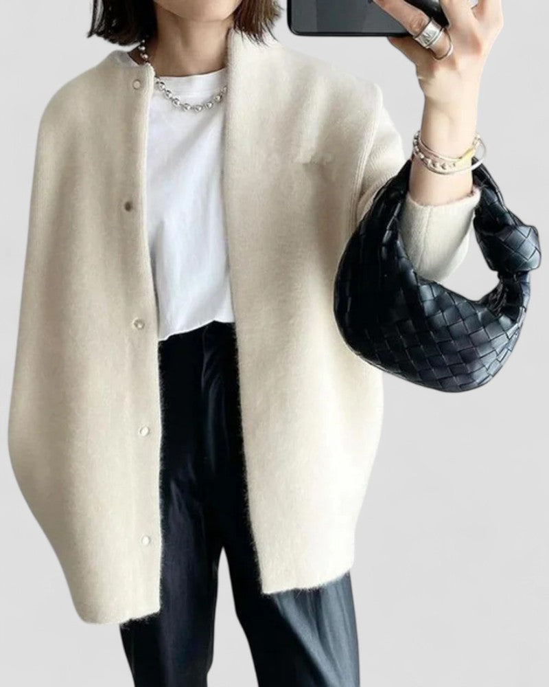 Gilet long en maille douce pour femme