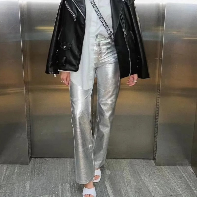 Pantalon Élégant Taille Haute pour Femme - LuxeStyle