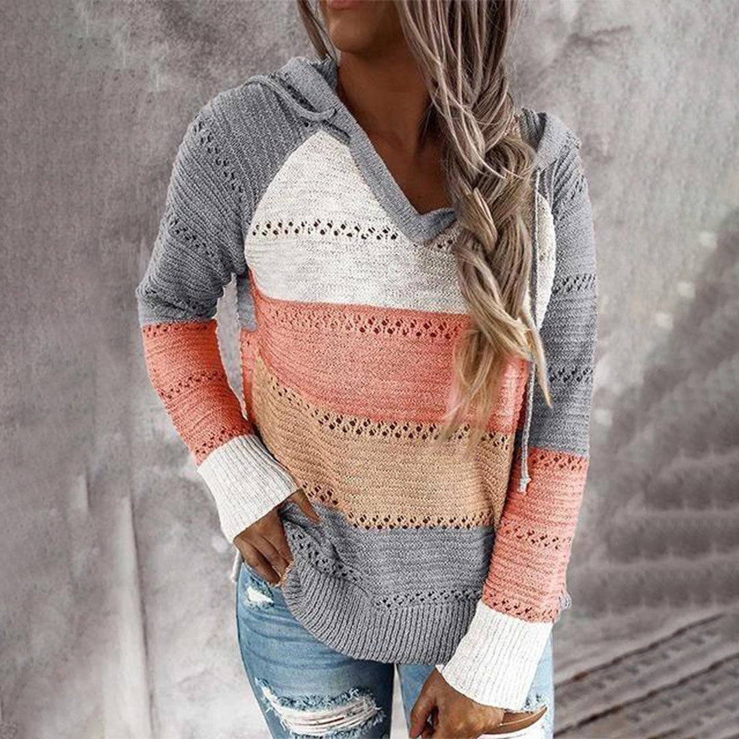 Pull Femme Col V Détendu Polyvalent