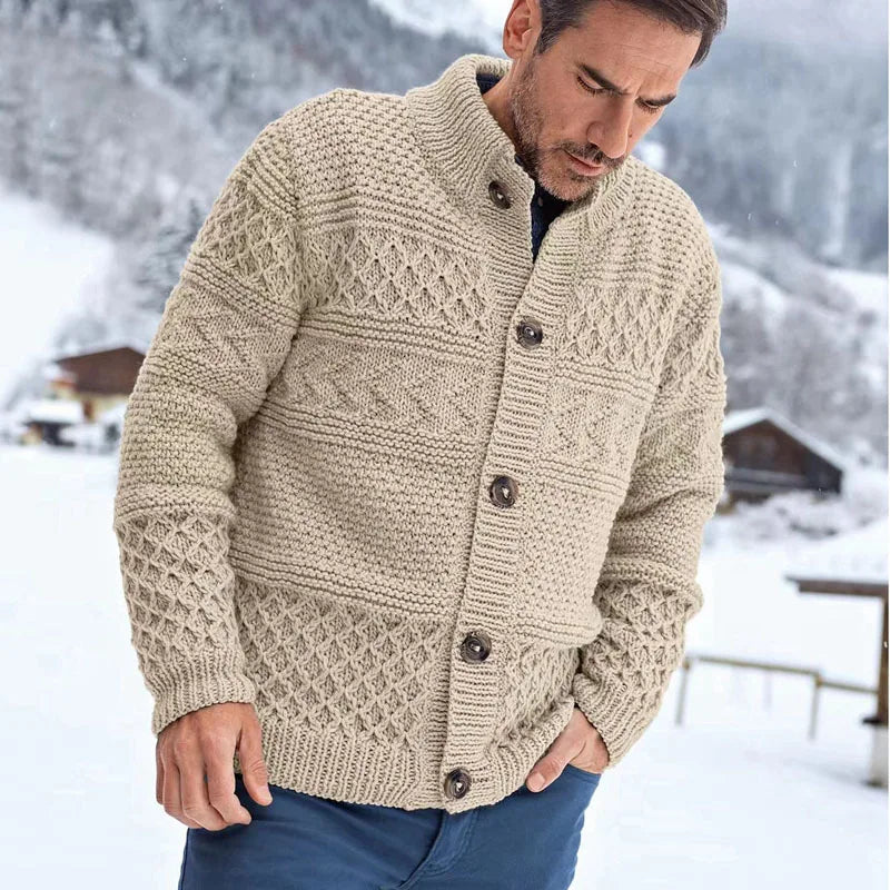 Pull en Laine Épaisse pour Homme avec Boutons, Parfait pour l'Automne - LuxeStyle