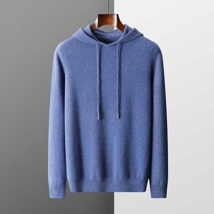 Pull à Capuche Chaud en Laine pour Homme